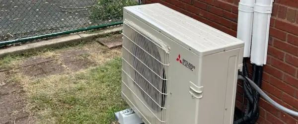 Mitsubishi ductless mini-split installed in a Huntington home